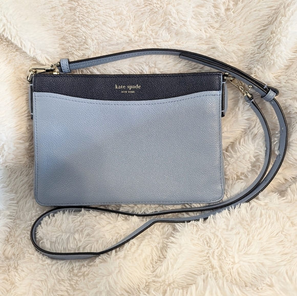 kate spade Handbags - Kate Spade New York Horizon Blue Two Tone Crossbody Leather Purse Bag